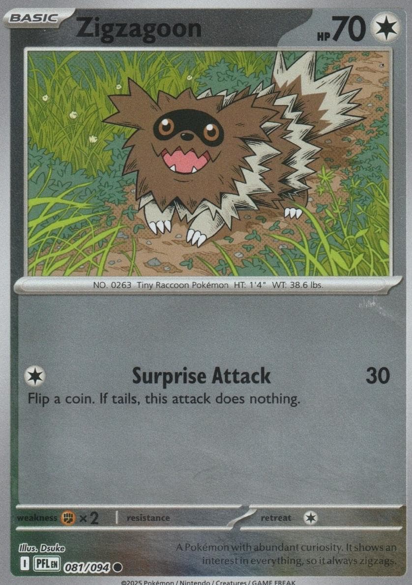 Zigzagoon trading card