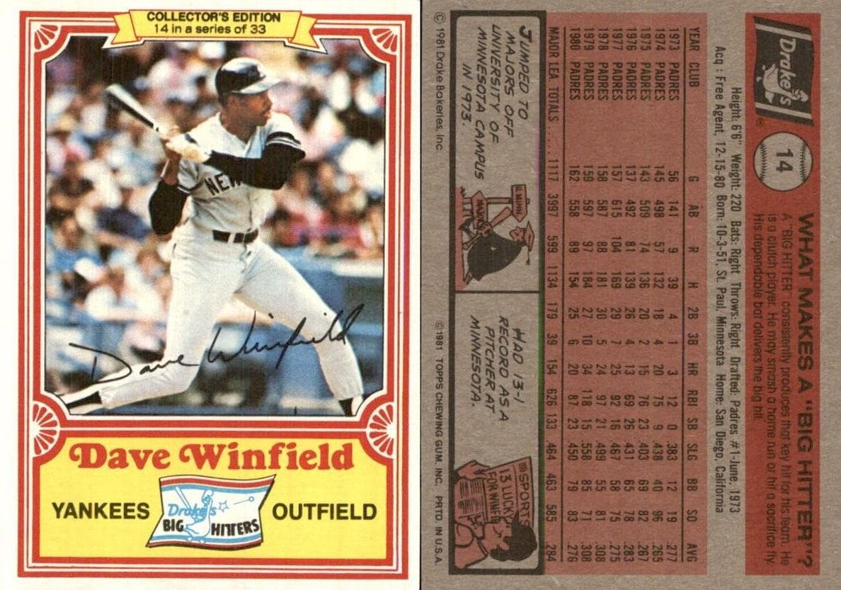 Dave Winfield 1981 topps