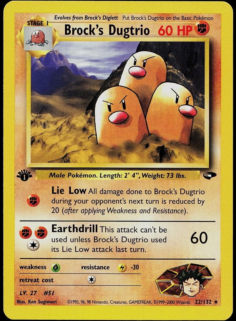 Brock's Dugtrio trading card