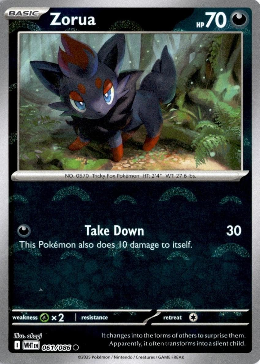 Zorua trading card