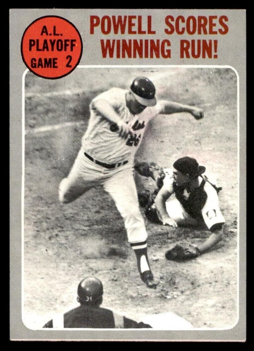 A.L Playoff Game 2 - Powell Scores Winning Run! 1970 topps Topps