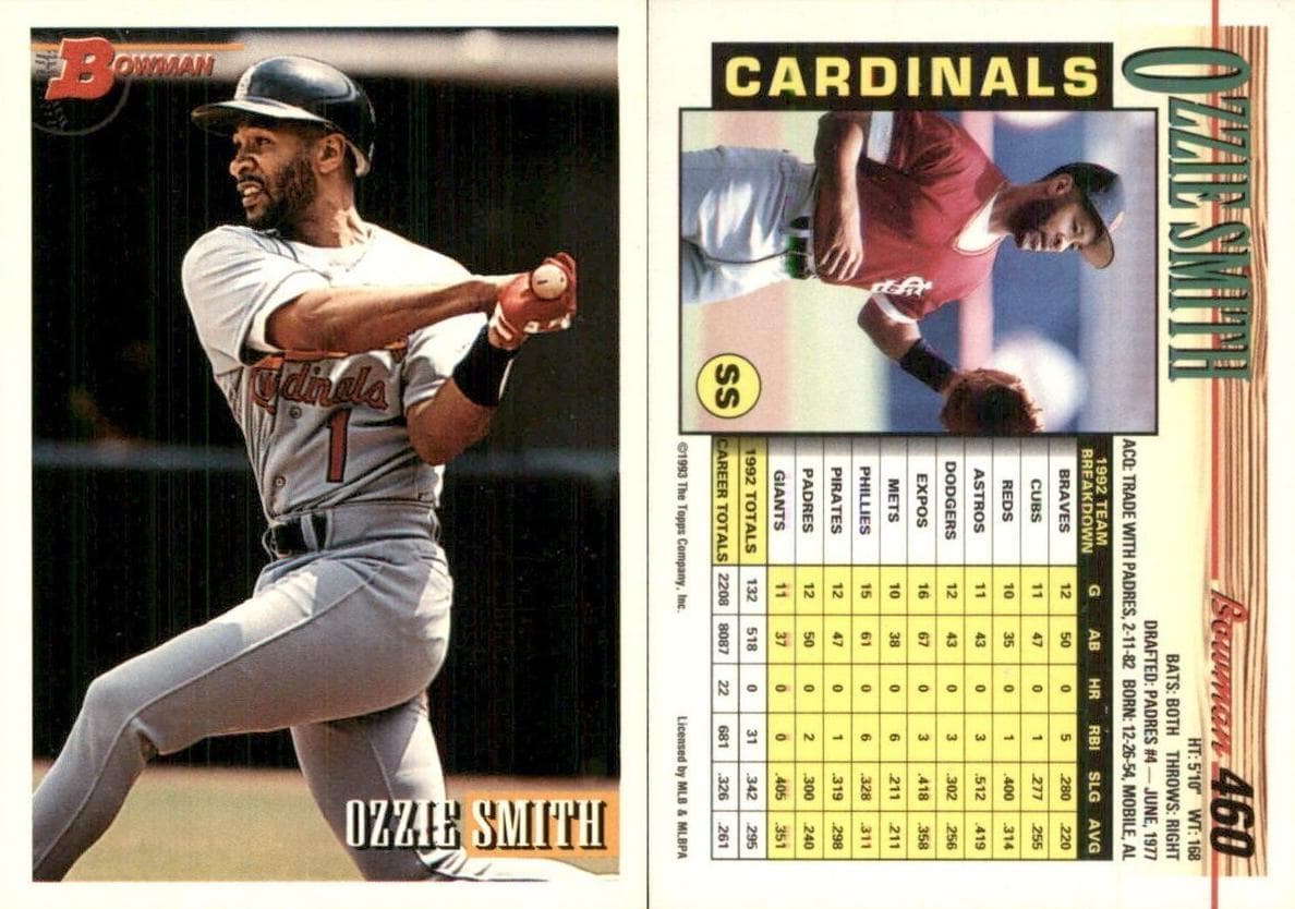 Ozzie Smith 1993 bowman