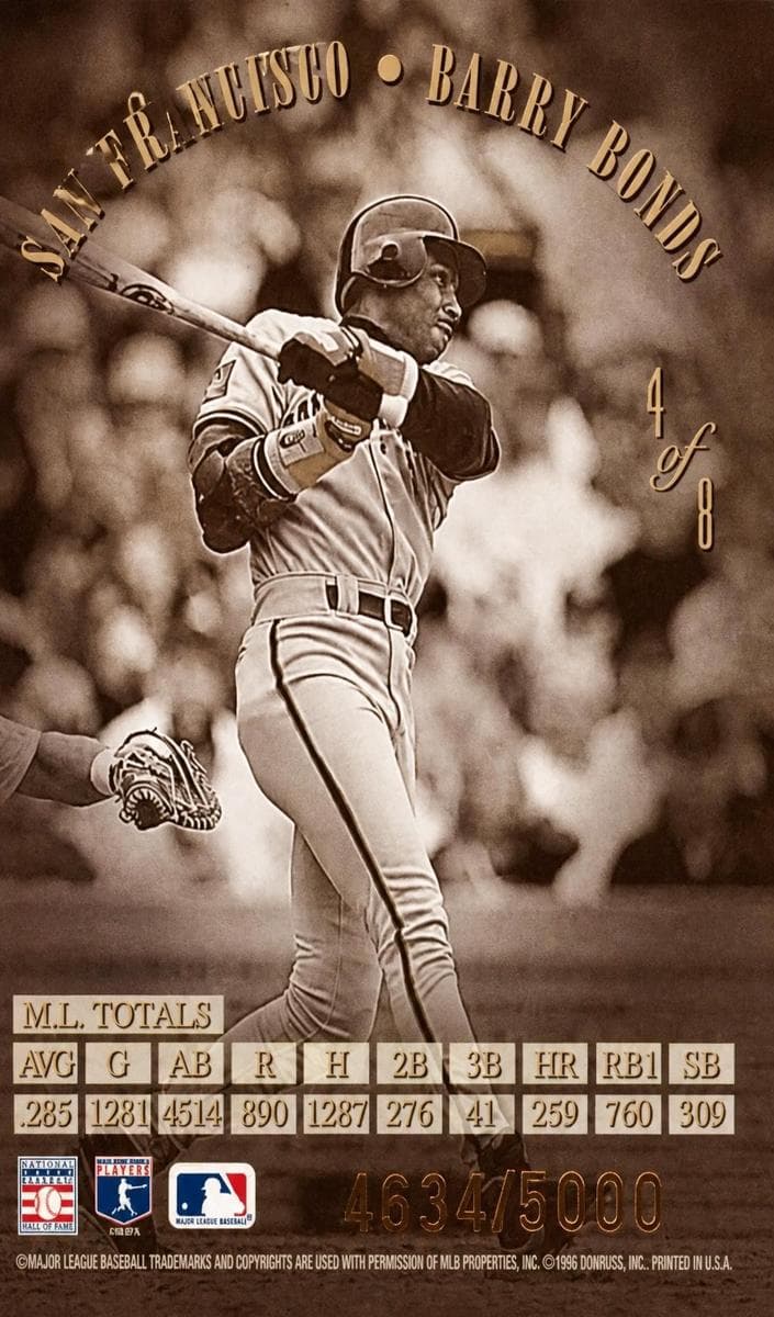 Barry Bonds 1995 leaf Leaf