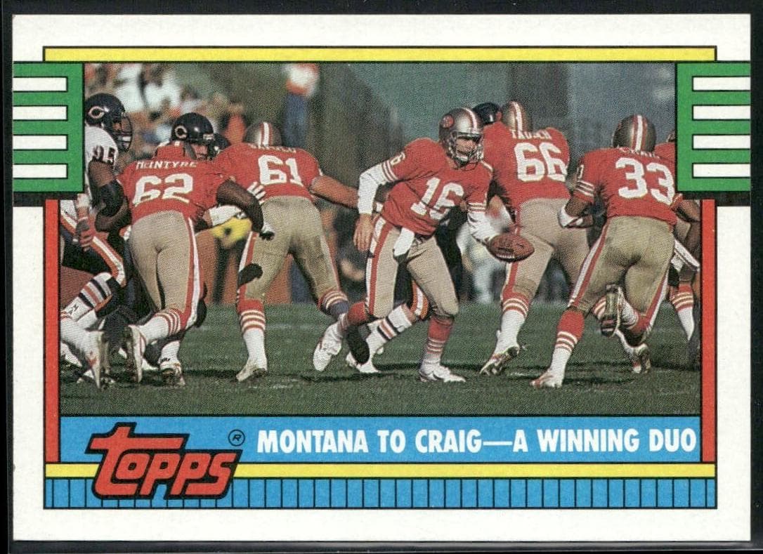 Montana To Craig - A Winning Duo 1990 topps