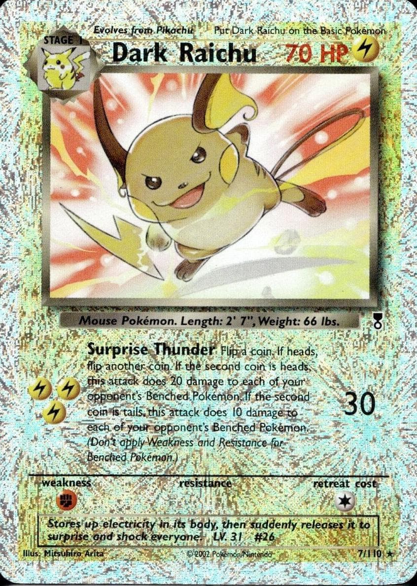 Dark Raichu trading card