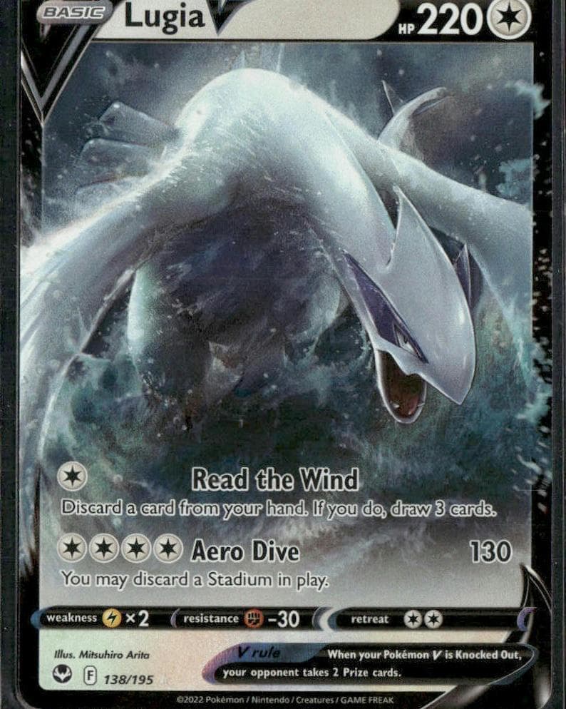 Lugia V trading card