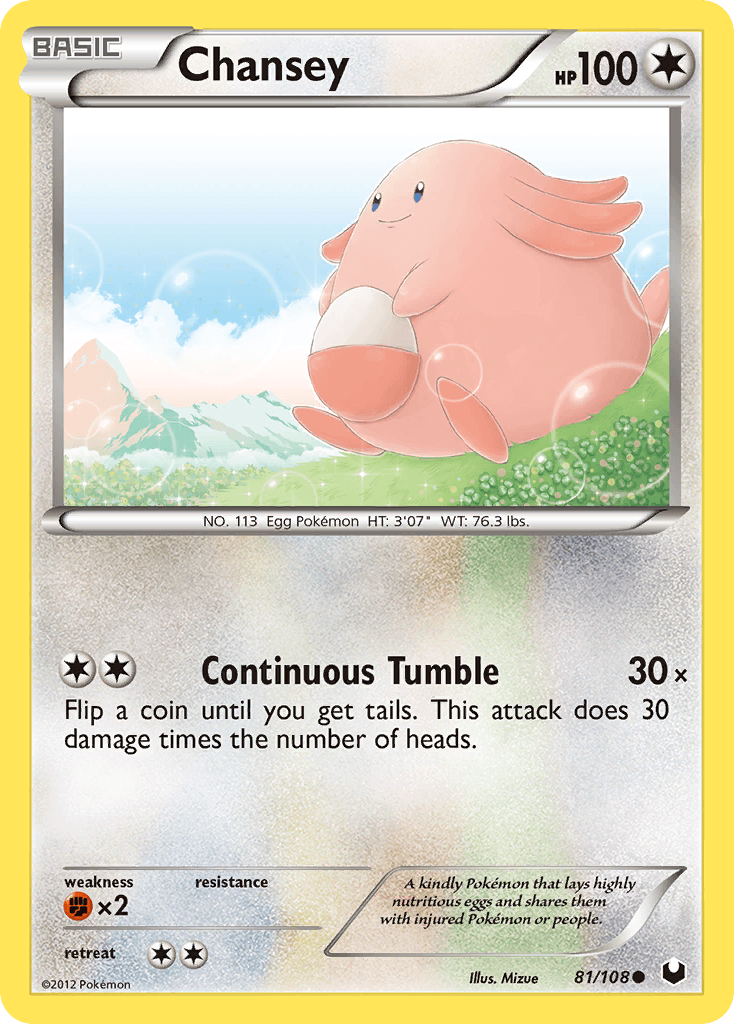 Chansey 2012 Pokemon Dark Explorers