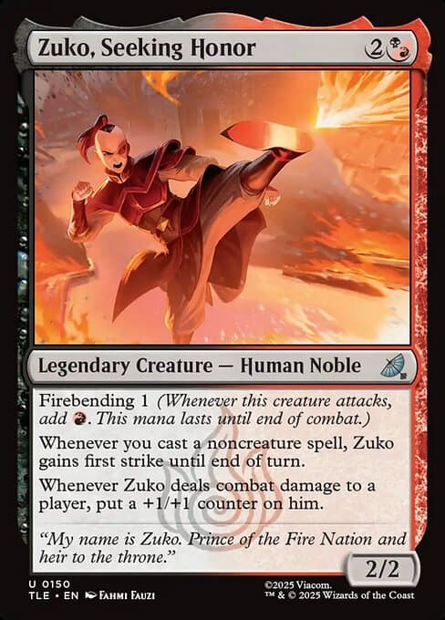 Zuko, Seeking Honor 2025 Magic: The Gathering Avatar: The Last Airbender Eternal