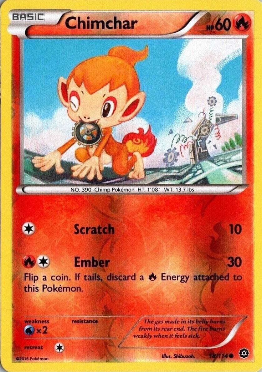 Chimchar trading card
