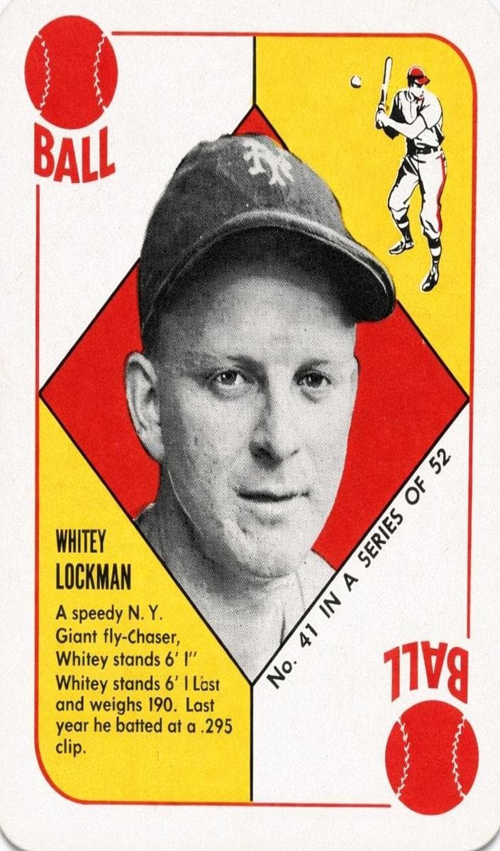 Whitey Lockman 1951 topps Red Back