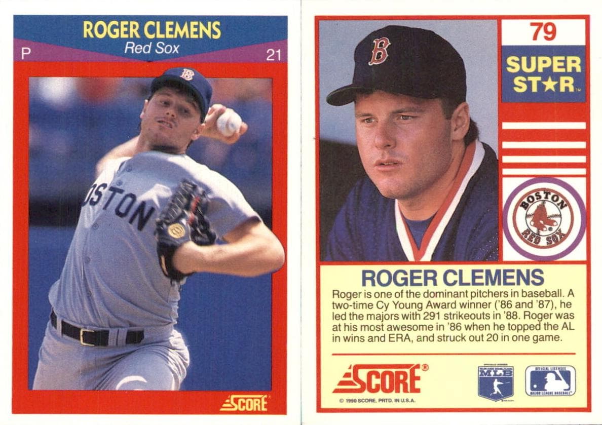 Roger Clemens 1990 panini