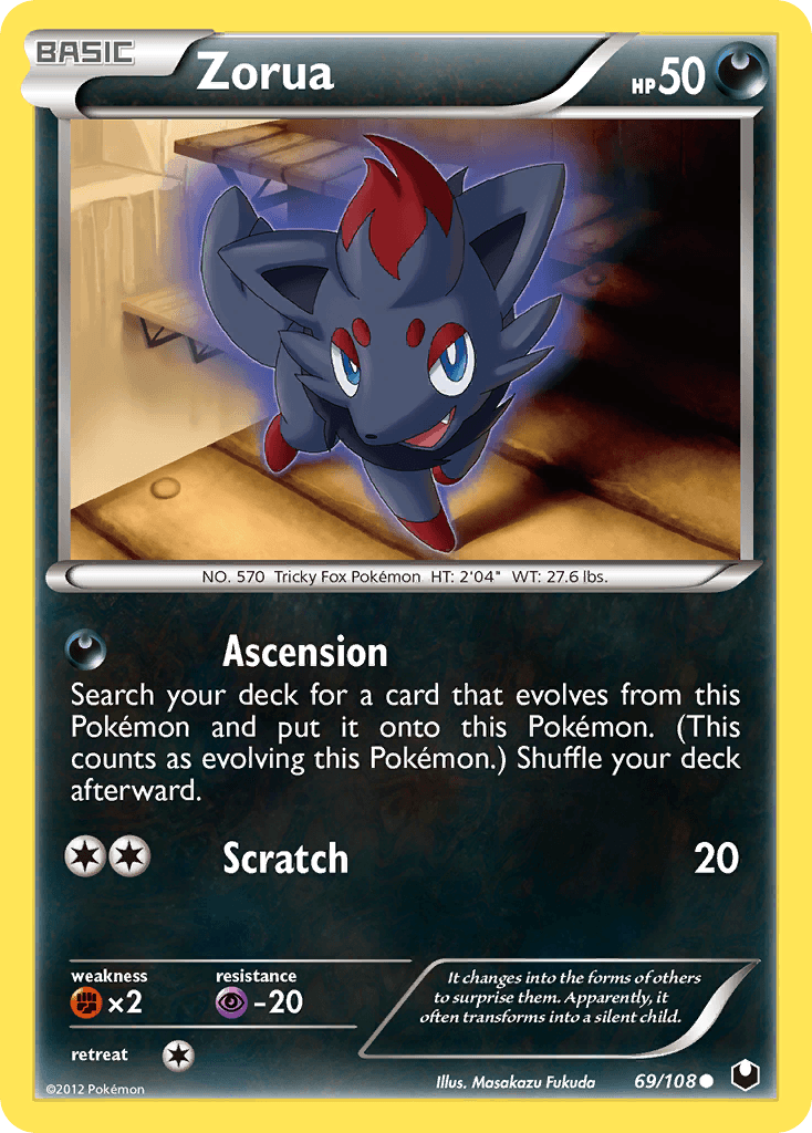 Zorua 2012 Pokemon Dark Explorers Reverse Holo