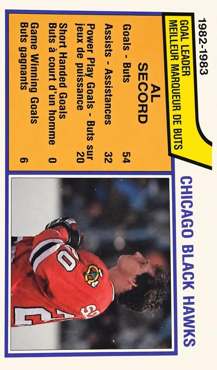 Al Secord trading card