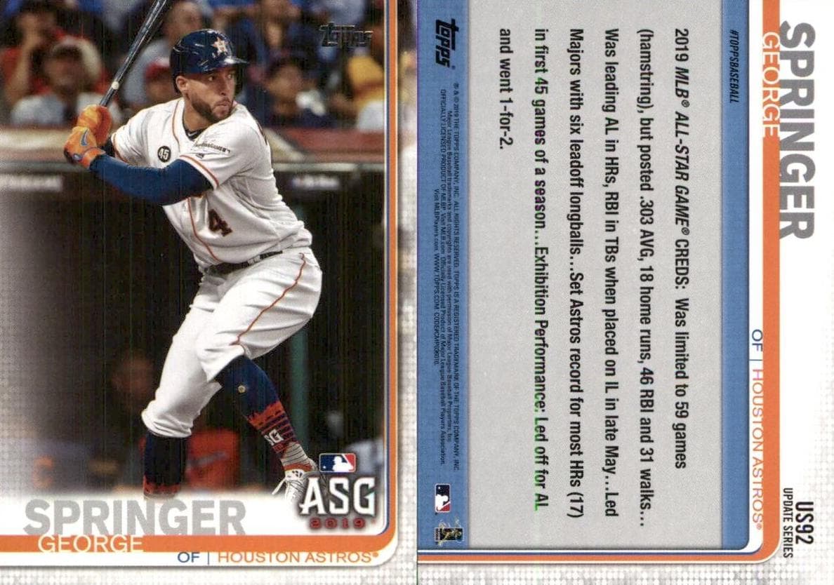 George Springer 2019 topps Topps Update
