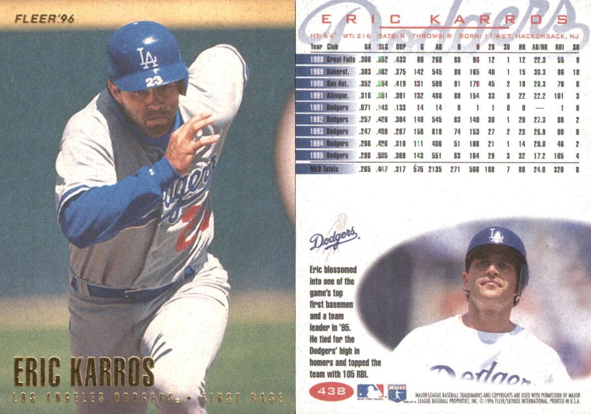 Eric Karros 1996 fleer Fleer
