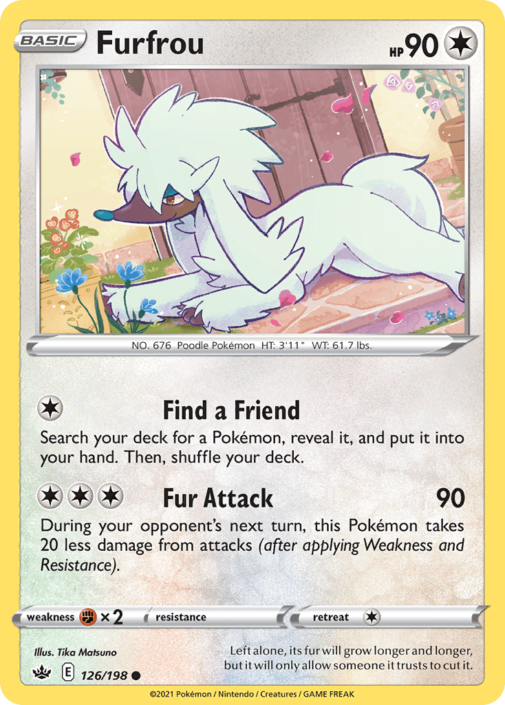 Furfrou 2021 Pokemon Chilling Reign Reverse Holo
