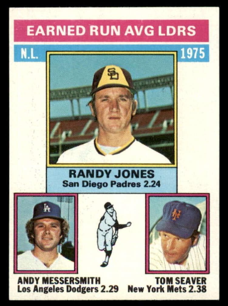 1975 NL ERA Leaders (Randy Jones / Andy Messersmith / Tom Seaver) 1976 topps Topps