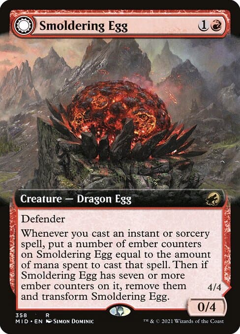 Smoldering Egg & Ashmouth Dragon #358