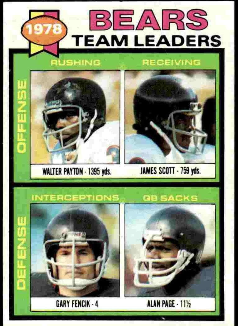 Bears Team Leaders / Checklist (Walter Payton / James Scott / Gary Fencik / Alan Page) #132