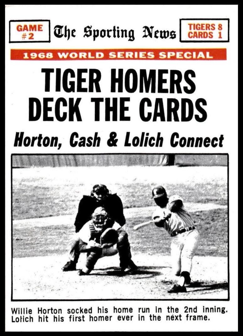 World Series Game #2 - Tiger Homers Deck the Cards 1969 topps Topps
