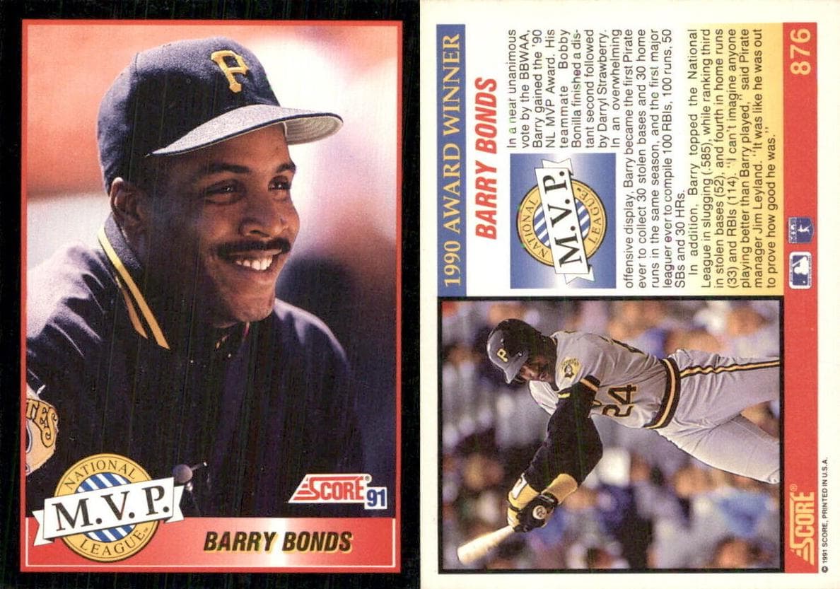 Barry Bonds 1991 panini Score