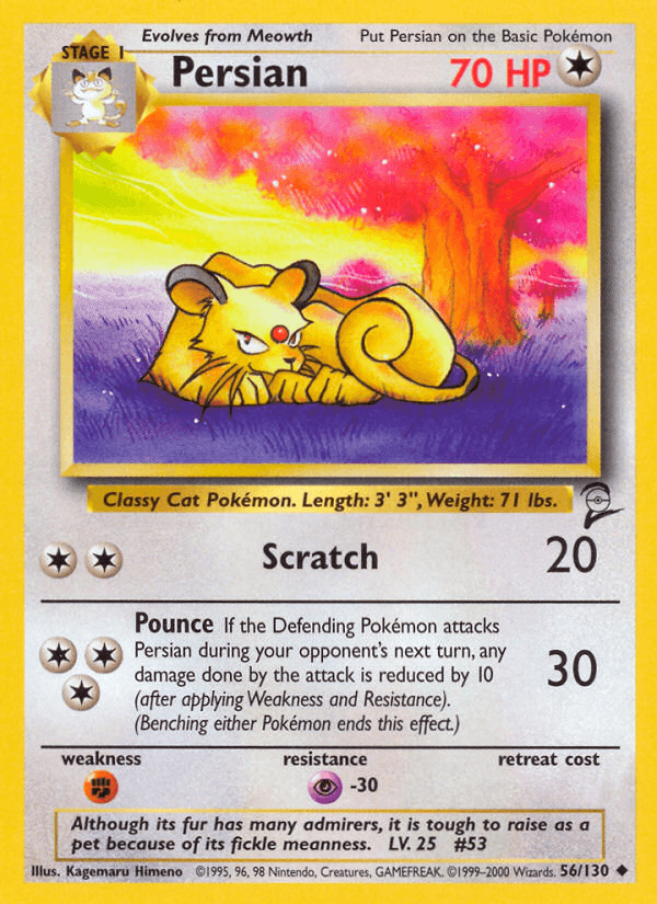 Persian 2000 Pokemon Base Set 2