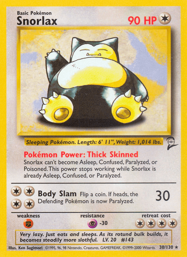Snorlax 2000 Pokemon Base Set 2