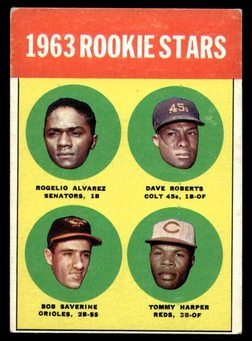 1963 Rookie Stars (Rogelio Alvarez / Dave Roberts / Bob Saverine / Tommy Harper) #158