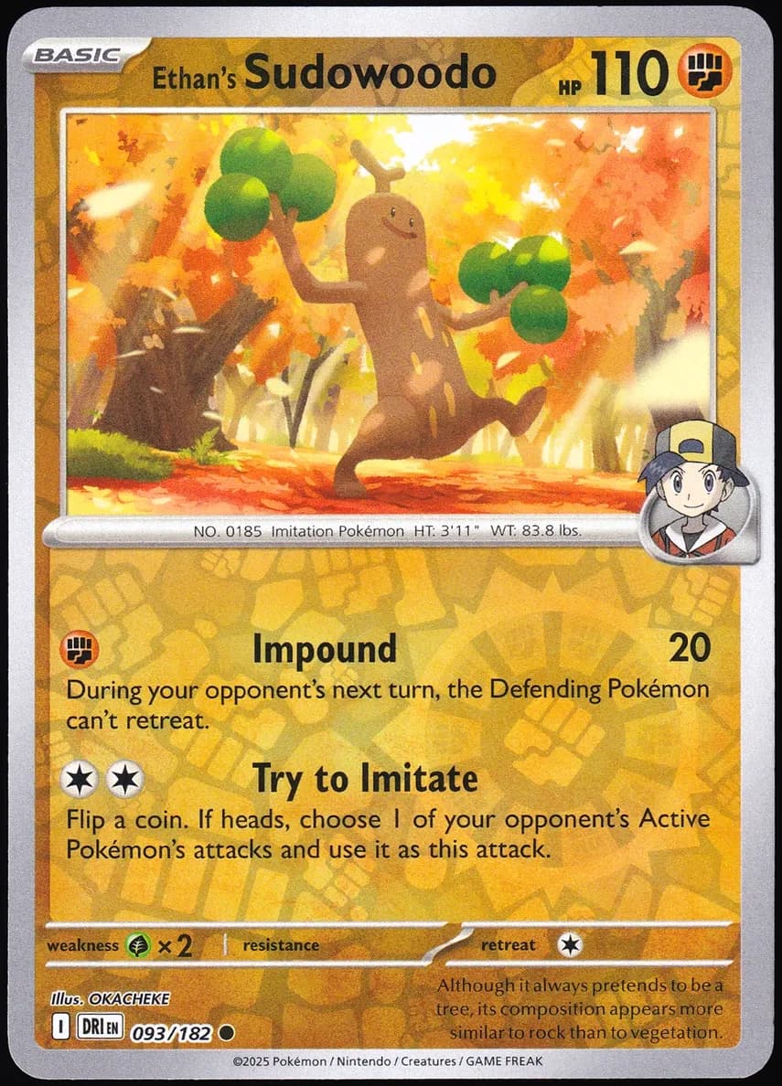 Ethan's Sudowoodo trading card