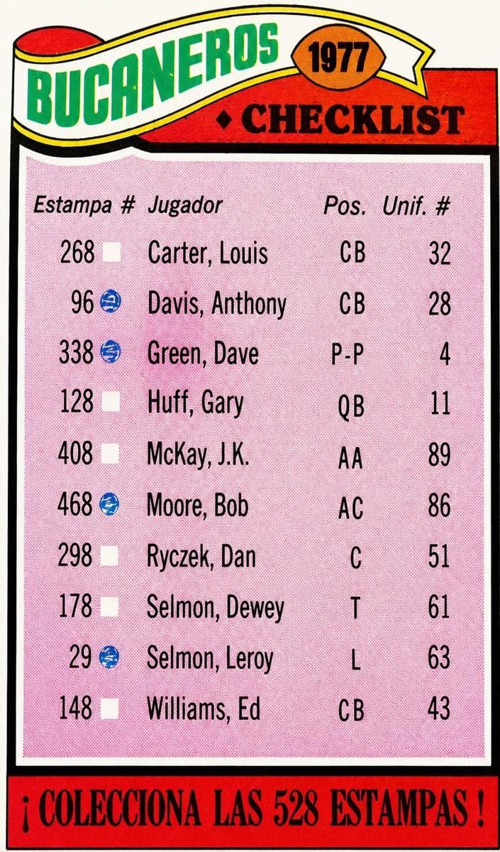 Buccaneers Checklist/Leaders #227