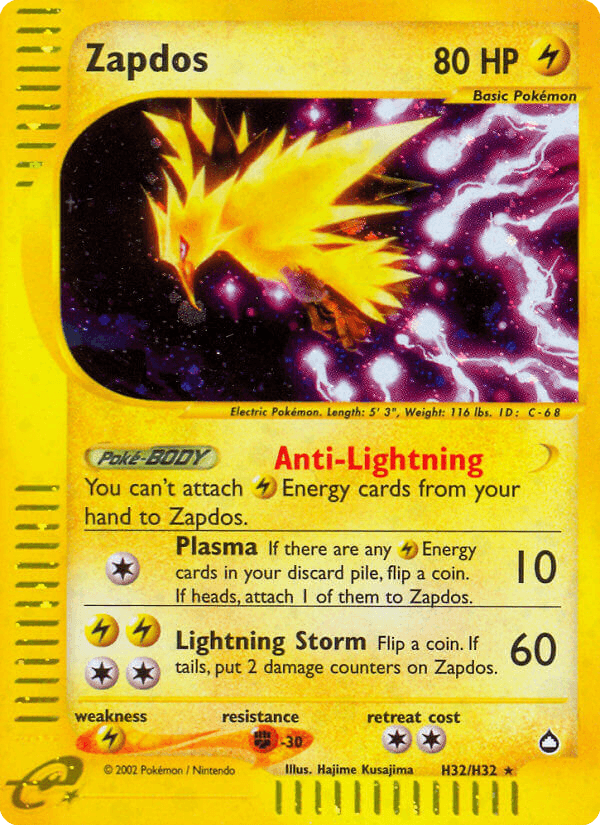 Zapdos 2003 Pokemon Aquapolis