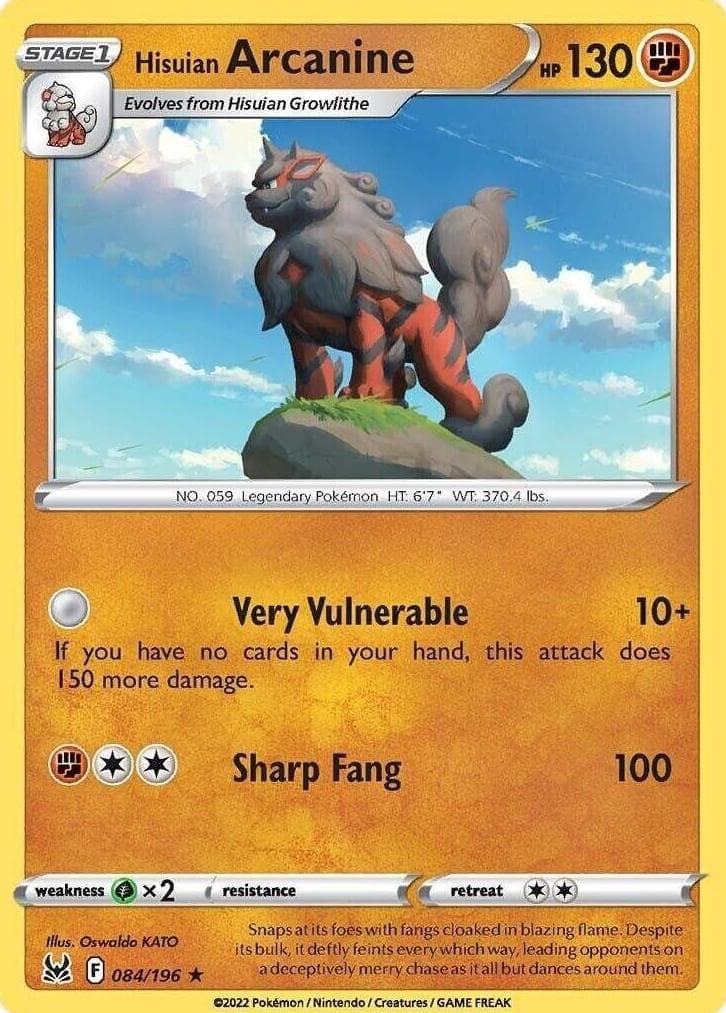Hisuian Arcanine trading card