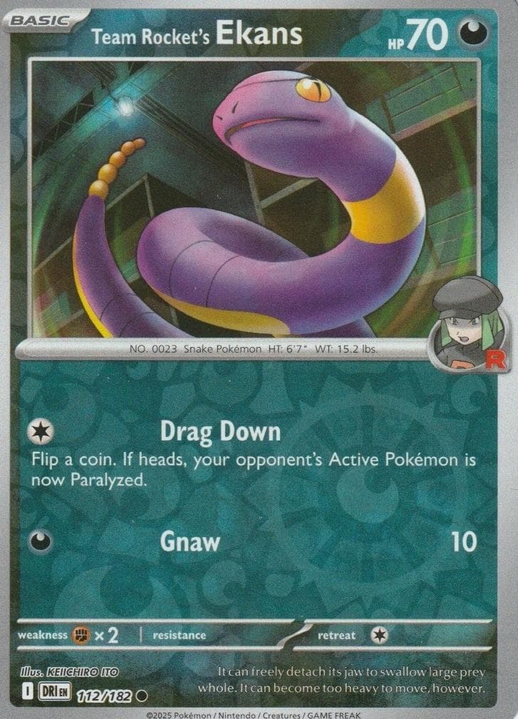 Team Rocket's Ekans trading card