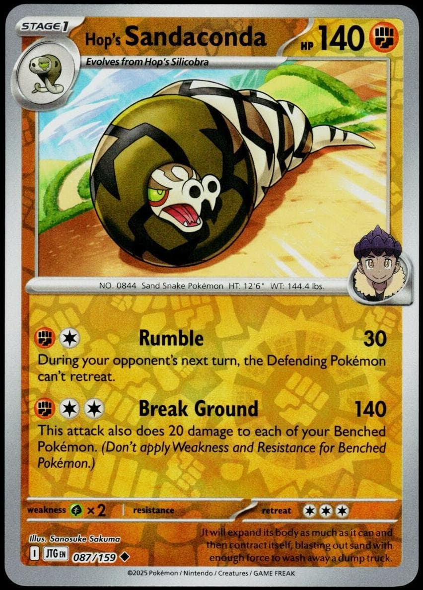 Hop's Sandaconda trading card