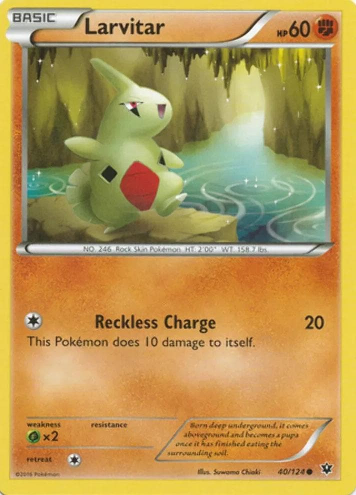 Larvitar trading card