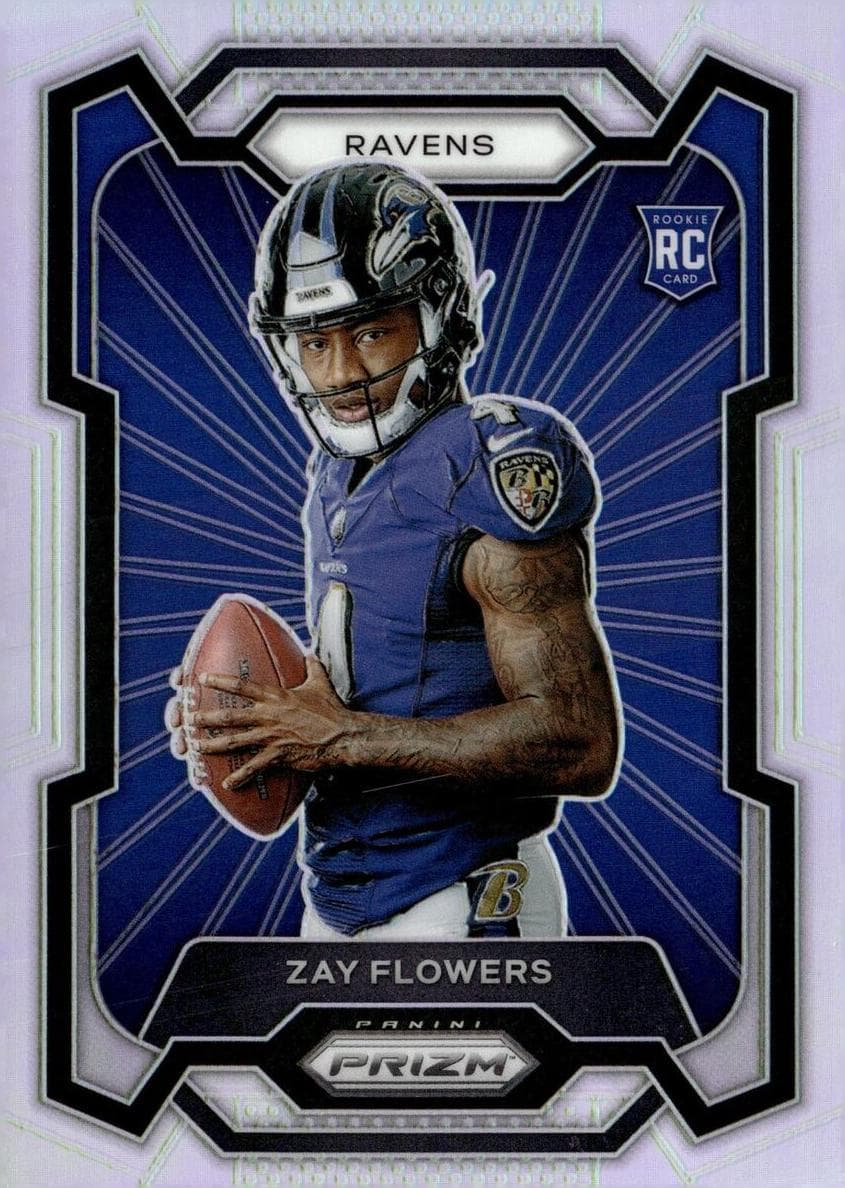 Zay Flowers 2023 panini Prizm Rookie Variations Football Silver