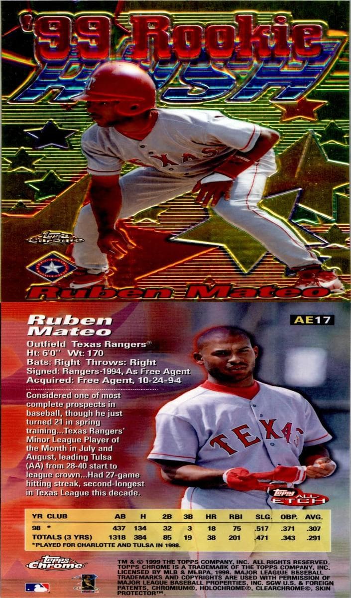 Ruben Mateo 1999 topps Topps Chrome
