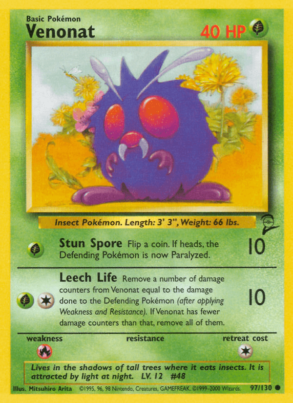 Venonat 2000 Pokemon Base Set 2