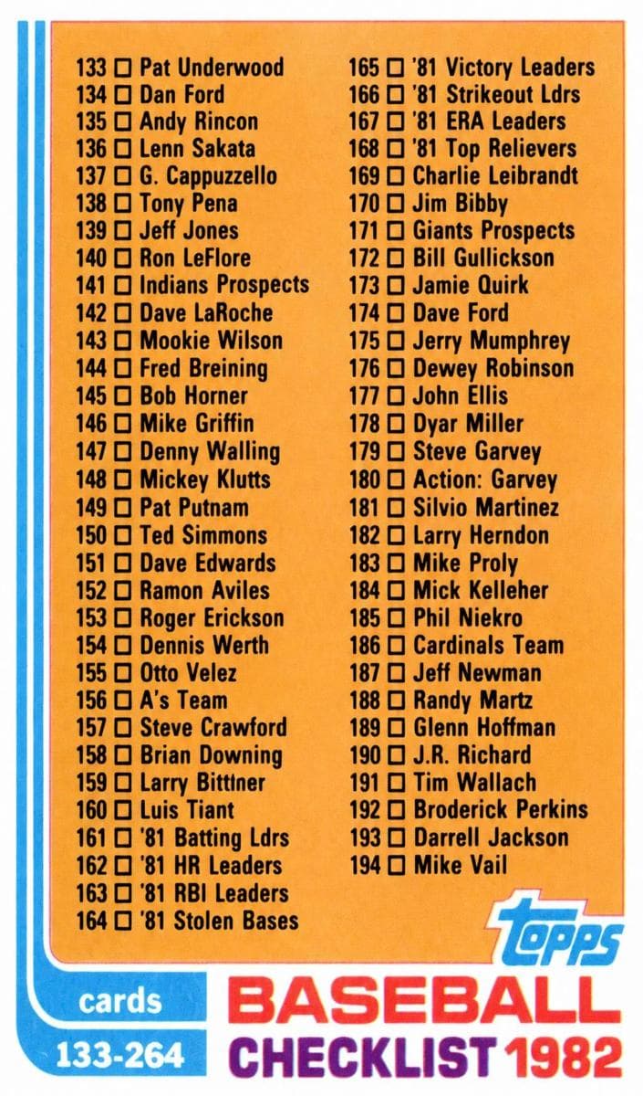 Checklist: 133-264 #226