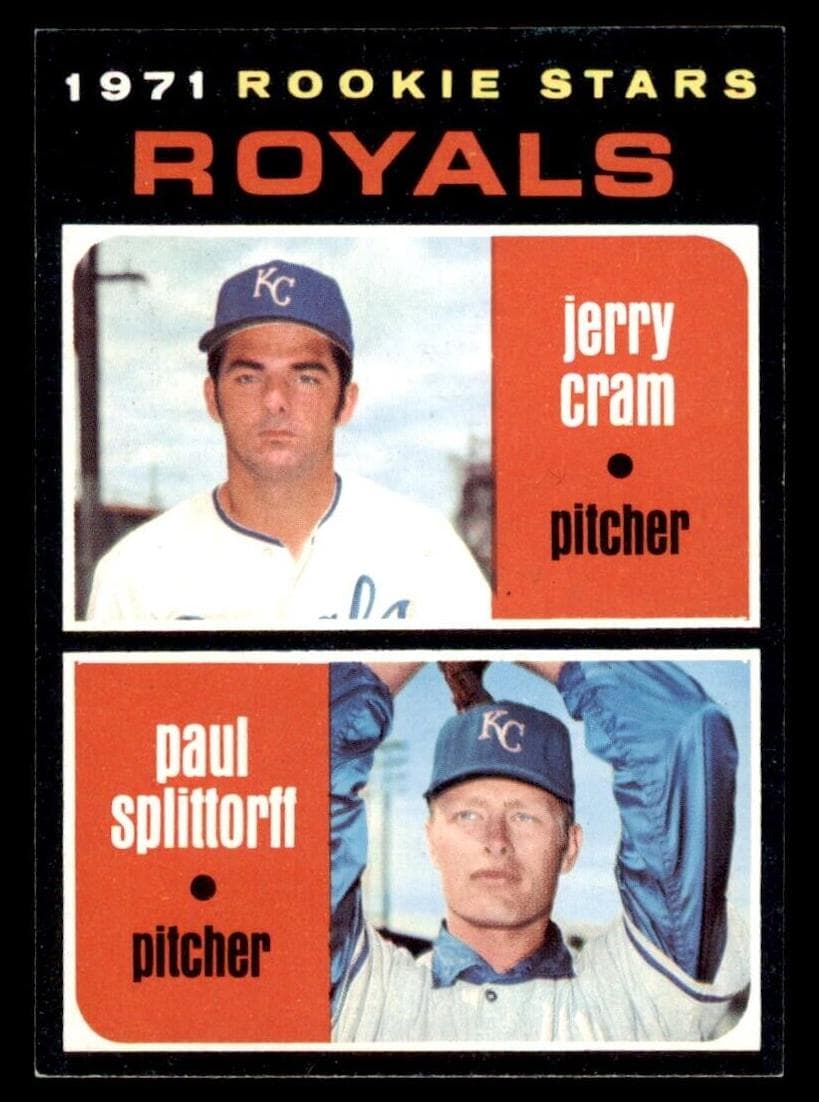 Royals 1971 Rookie Stars (Jerry Cram / Paul Splittorff) 1971 topps Topps