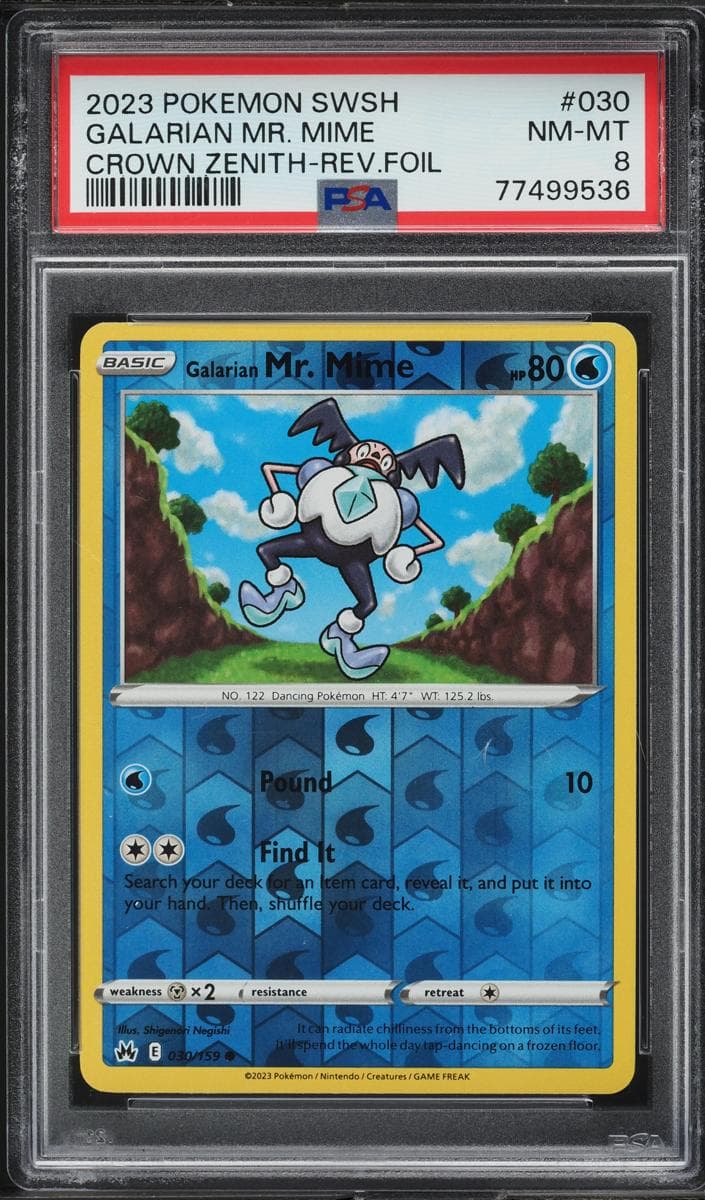 Galarian Mr. Mime trading card