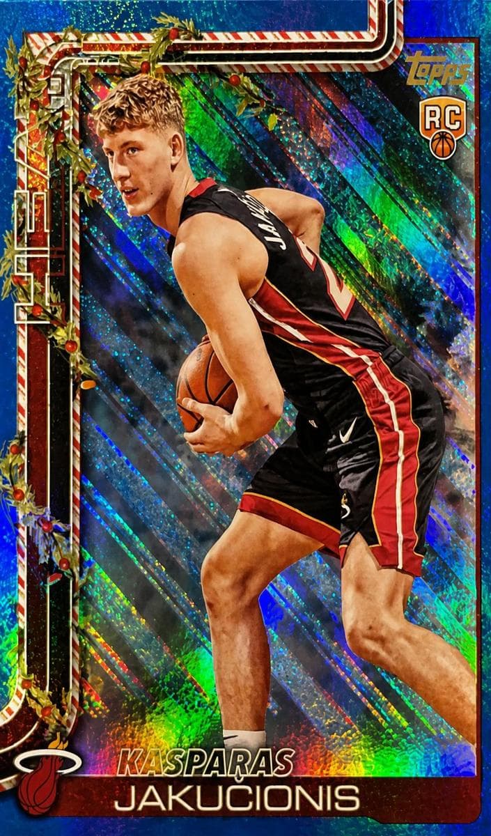 Kasparas Jakučionis 2025 Topps Holiday auto card
