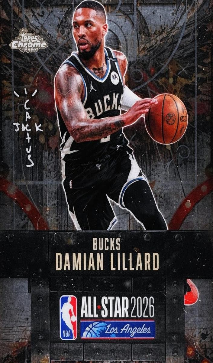 Damian Lillard 2025 topps Topps Chrome Cactus Jack X NBA All-Star Game