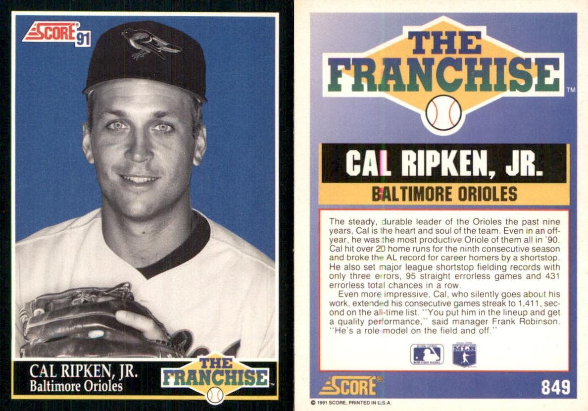 Cal Ripken, Jr. 1991 panini