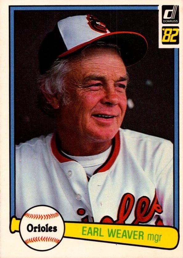 Earl Weaver 1982 panini Donruss
