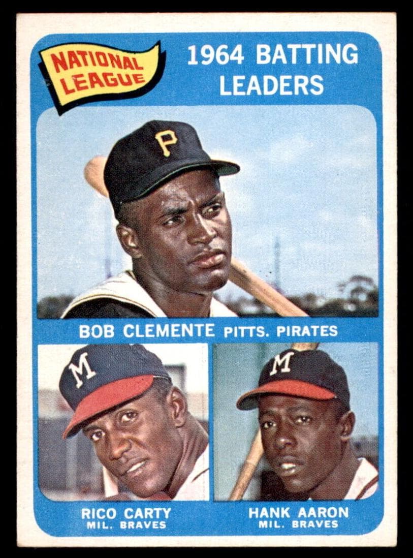 National League 1964 Batting Leaders (Bob Clemente / Rico Carty / Hank Aaron) 1965 topps Topps