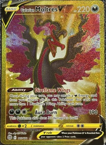 Galarian Moltres V trading card