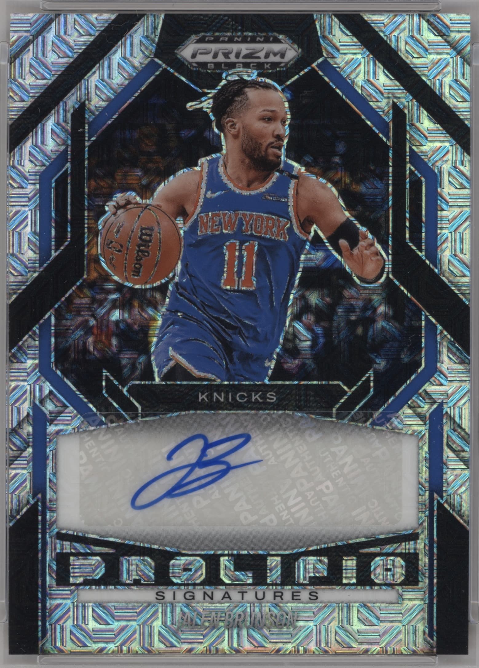 Jalen Brunson 2024 Panini Prizm Black auto card