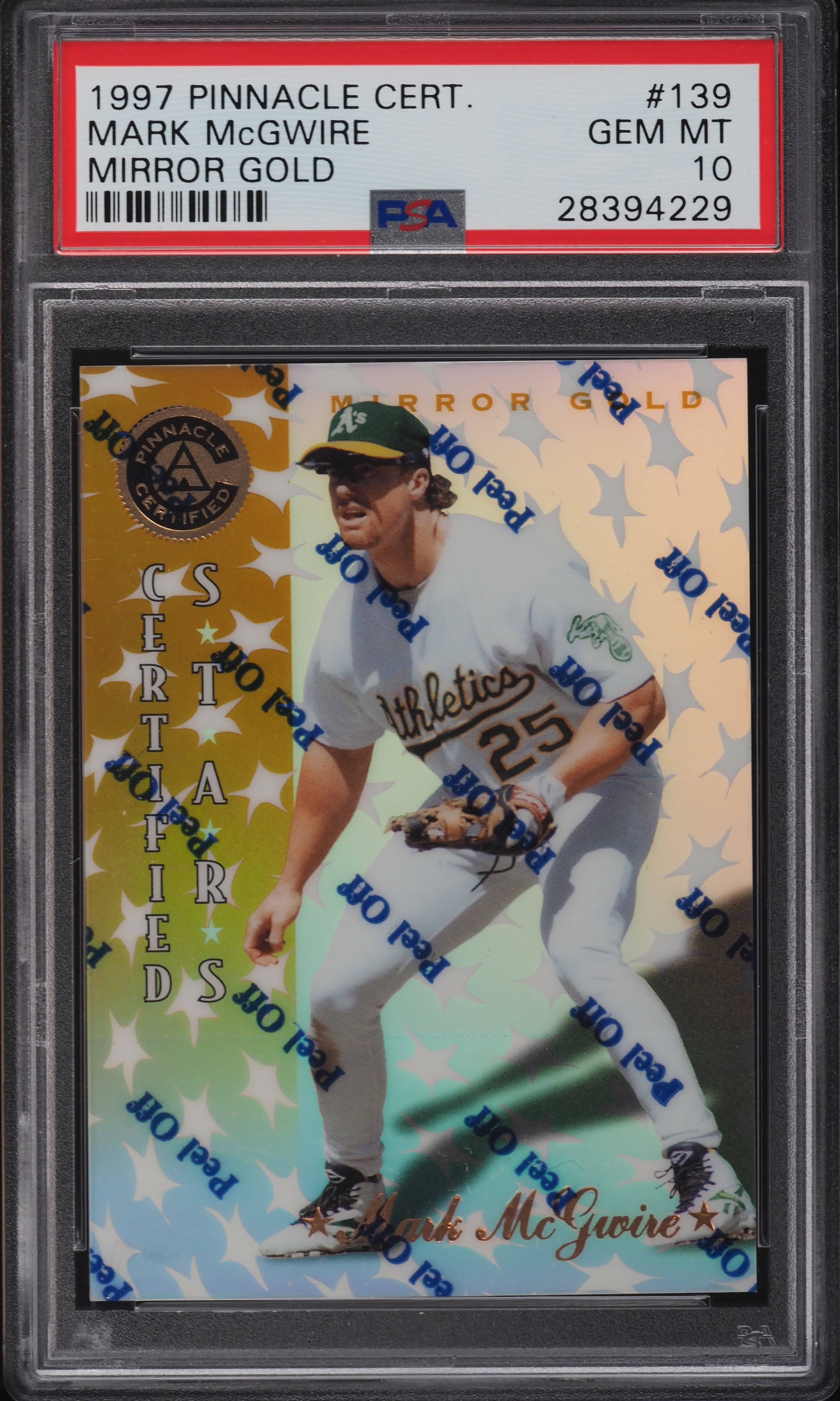 Mark McGwire 1997 panini Pinnacle Certified