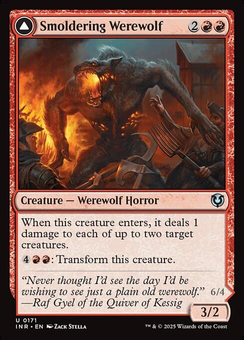 Smoldering Werewolf // Erupting Dreadwolf #171